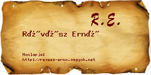 Révész Ernő névjegykártya